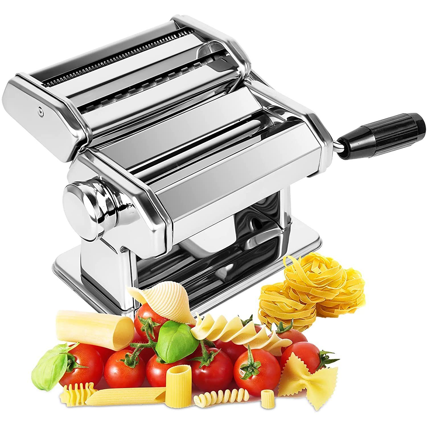 zggzerg Nudelmaschine Nudelmaschine, Edelstahl Pasta Maker Frische manuelle Pasta Walze