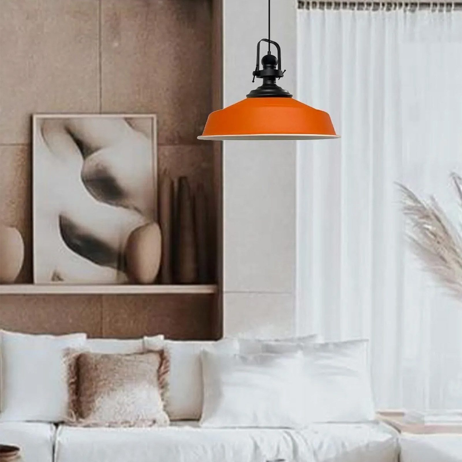 Bamyum Pendelleuchte Pendelleuchte Schwarz-Asletl Hängelampe Metall Ø40 cm, Modern Lampe, ohne Leuchtmittel, E27, Dimmbar, Einstellbare Kabellänge