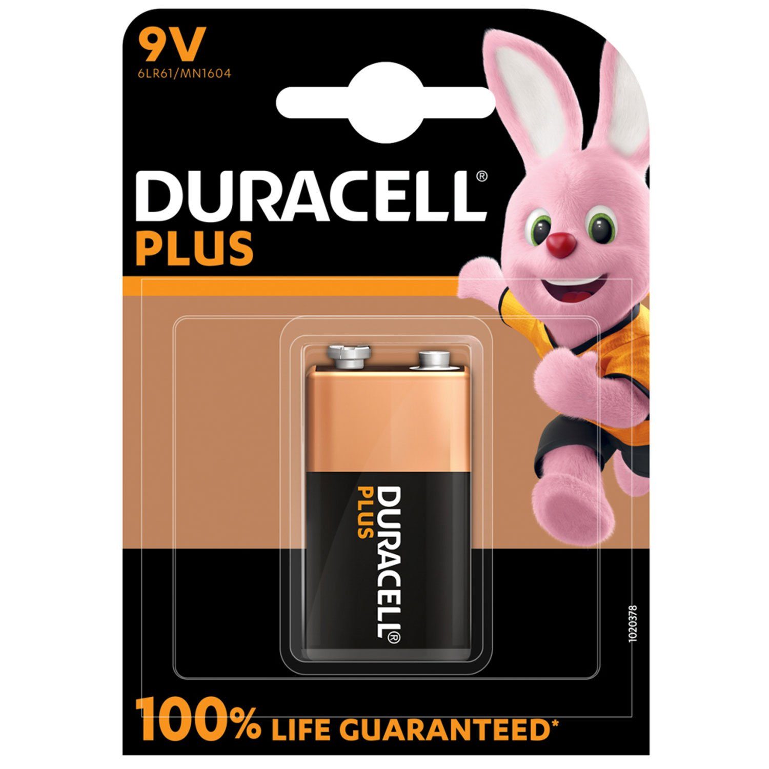 Duracell DURACELL MN1604 Plus Batterie 6AM6 (9 Volt Block) 1 Stück Batterie, (9 Volt V)