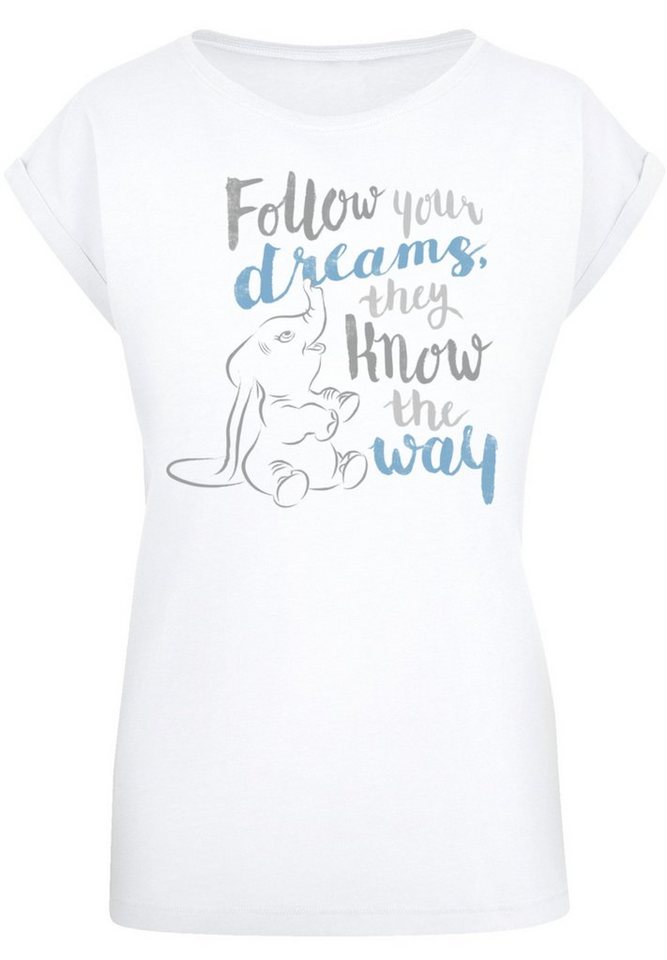Dumbo Disney Follow Premium F4NT4STIC mit Tragekomfort Your T-Shirt hohem weicher Dreams Qualität, Baumwollstoff Sehr