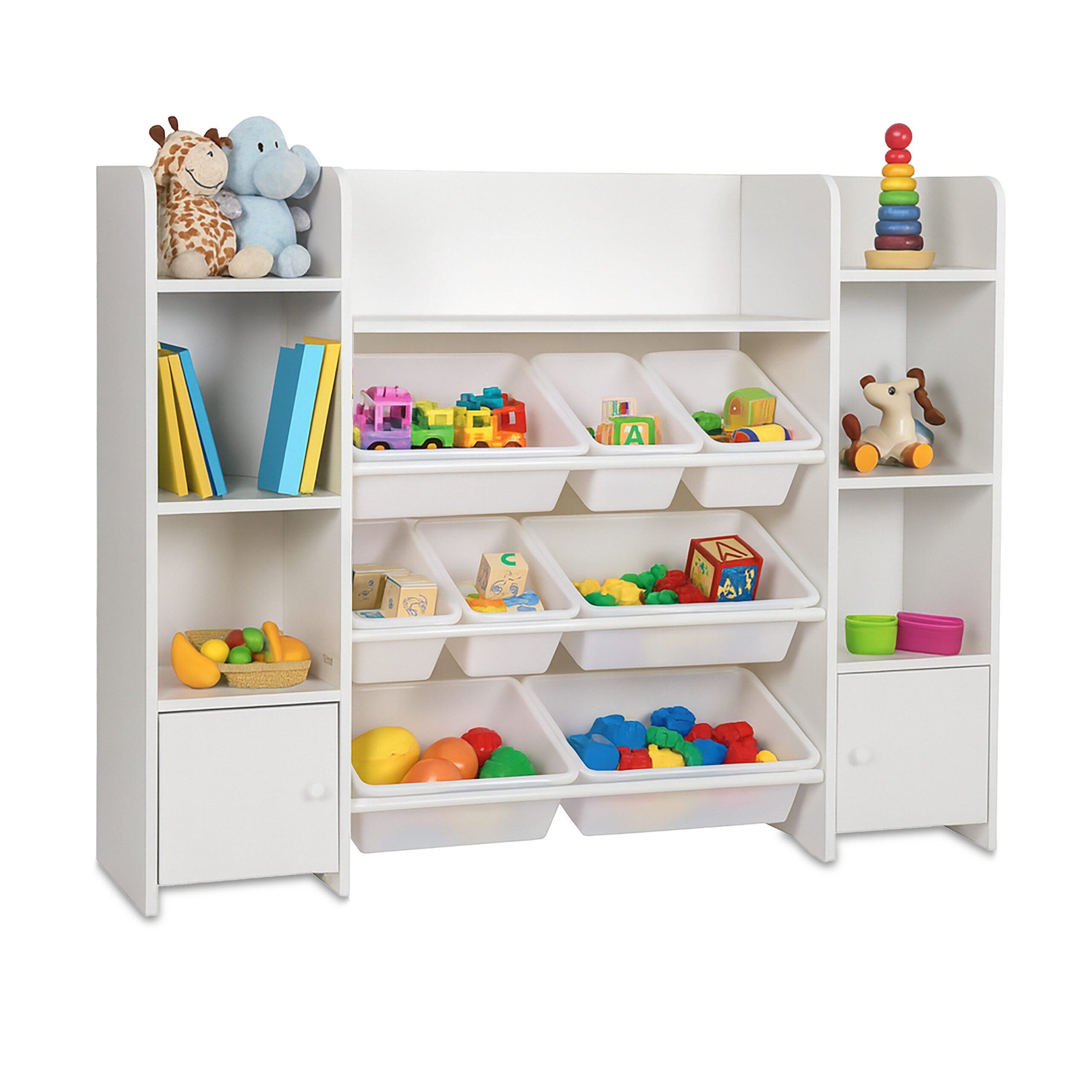 relaxdays Kinderregal Großes Kinderregal mit 8 Boxen, 9-tlg.