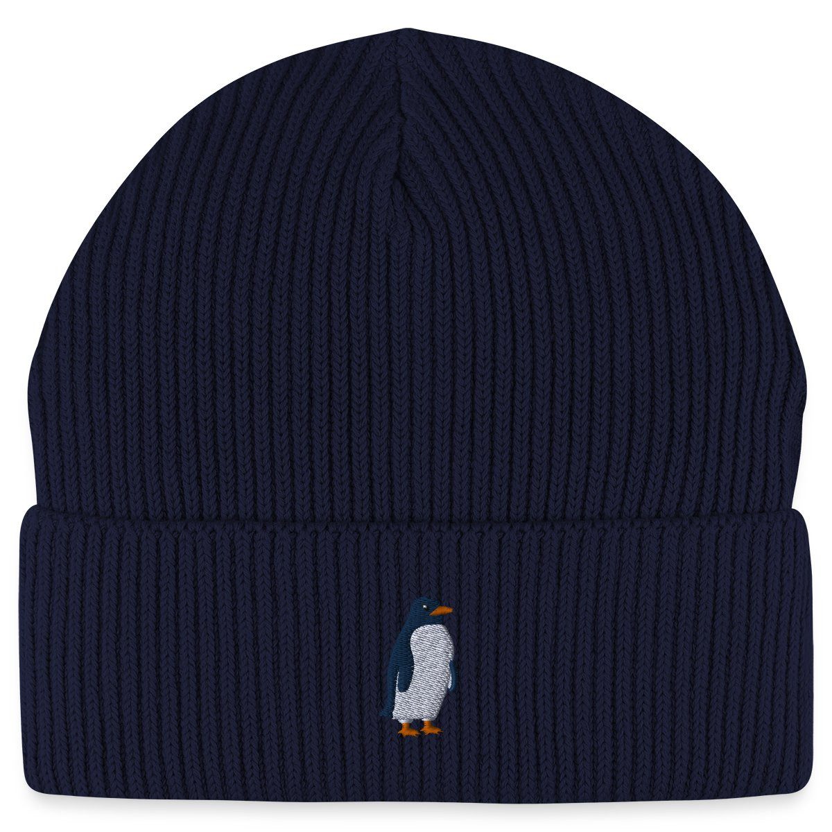 Beanie Kleiner Pinguin Stickerei Fisherman Beanie Bio Mütze