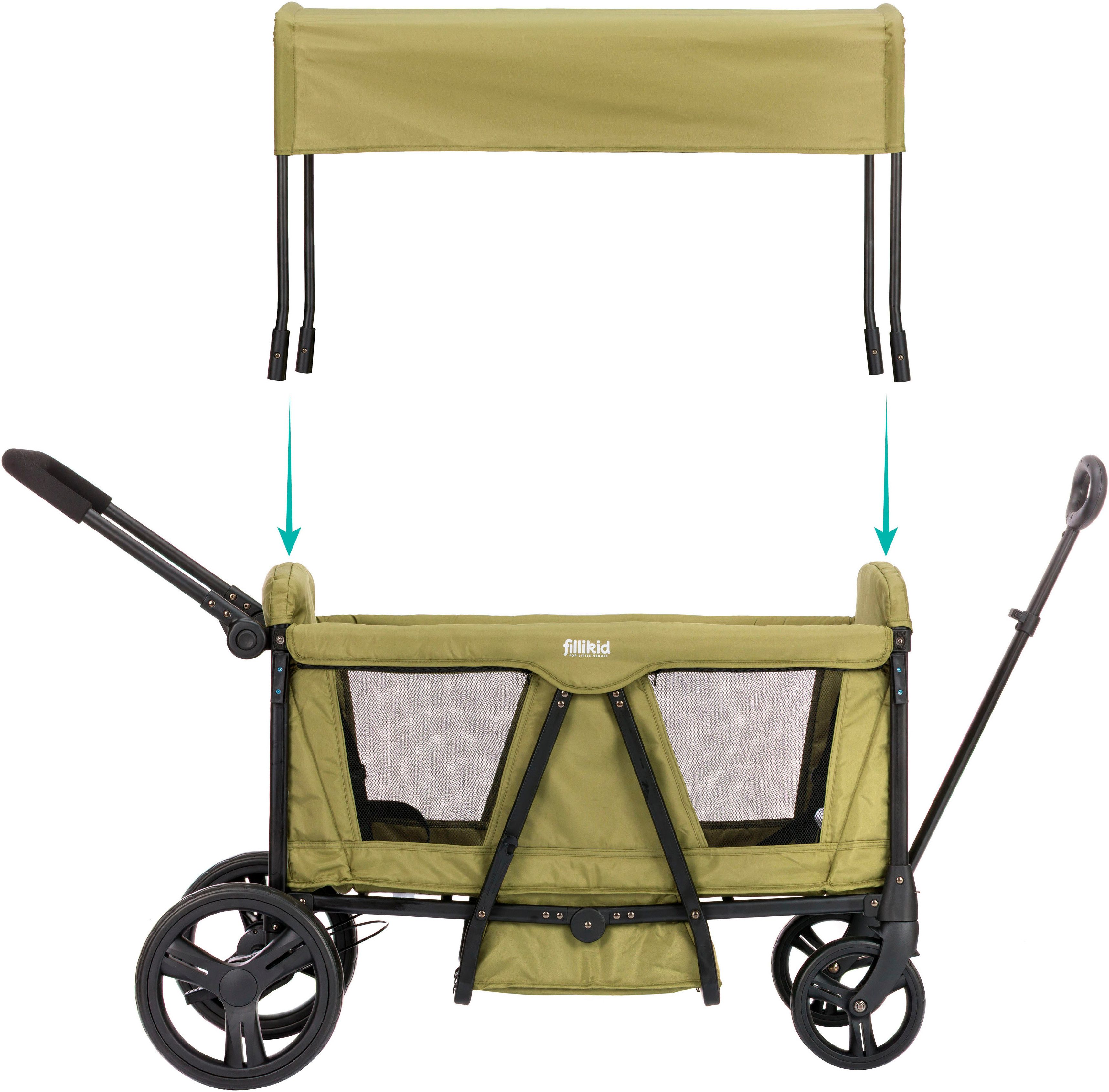 Fillikid Bollerwagen Oskar, faltbar; für zwei Kinder