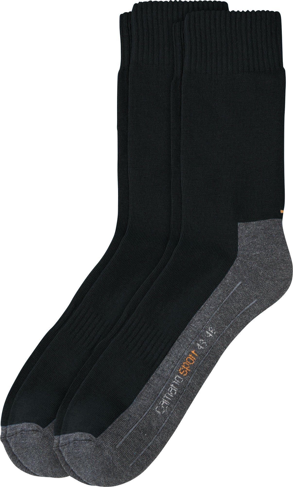 Paar Socken Camano Uni Unisex-Sportsocken schwarz 2