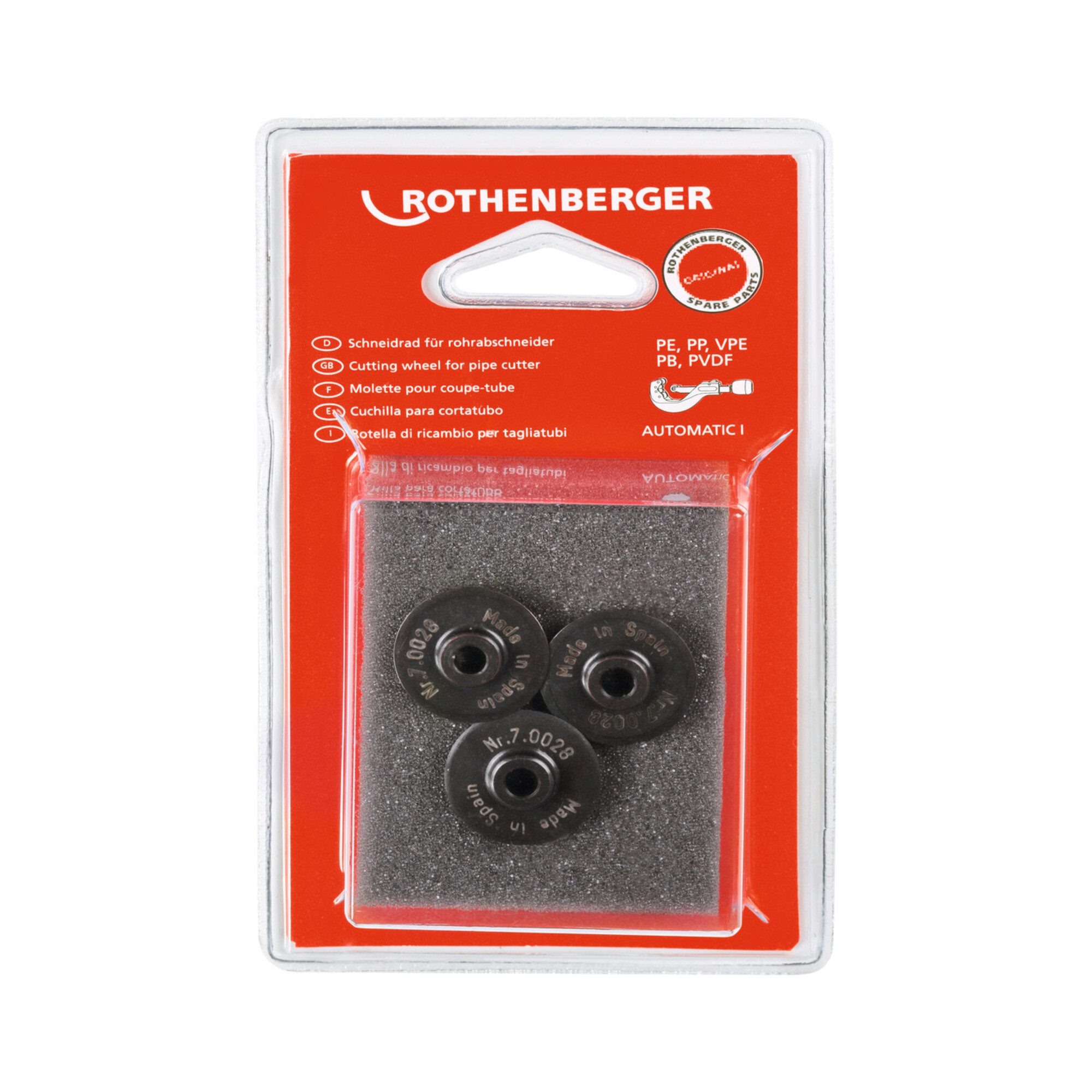 Rothenberger Zubehör-Set Rothenberger Schneidrad für Automatik Tube Cutter Größe 1, Kunststoff