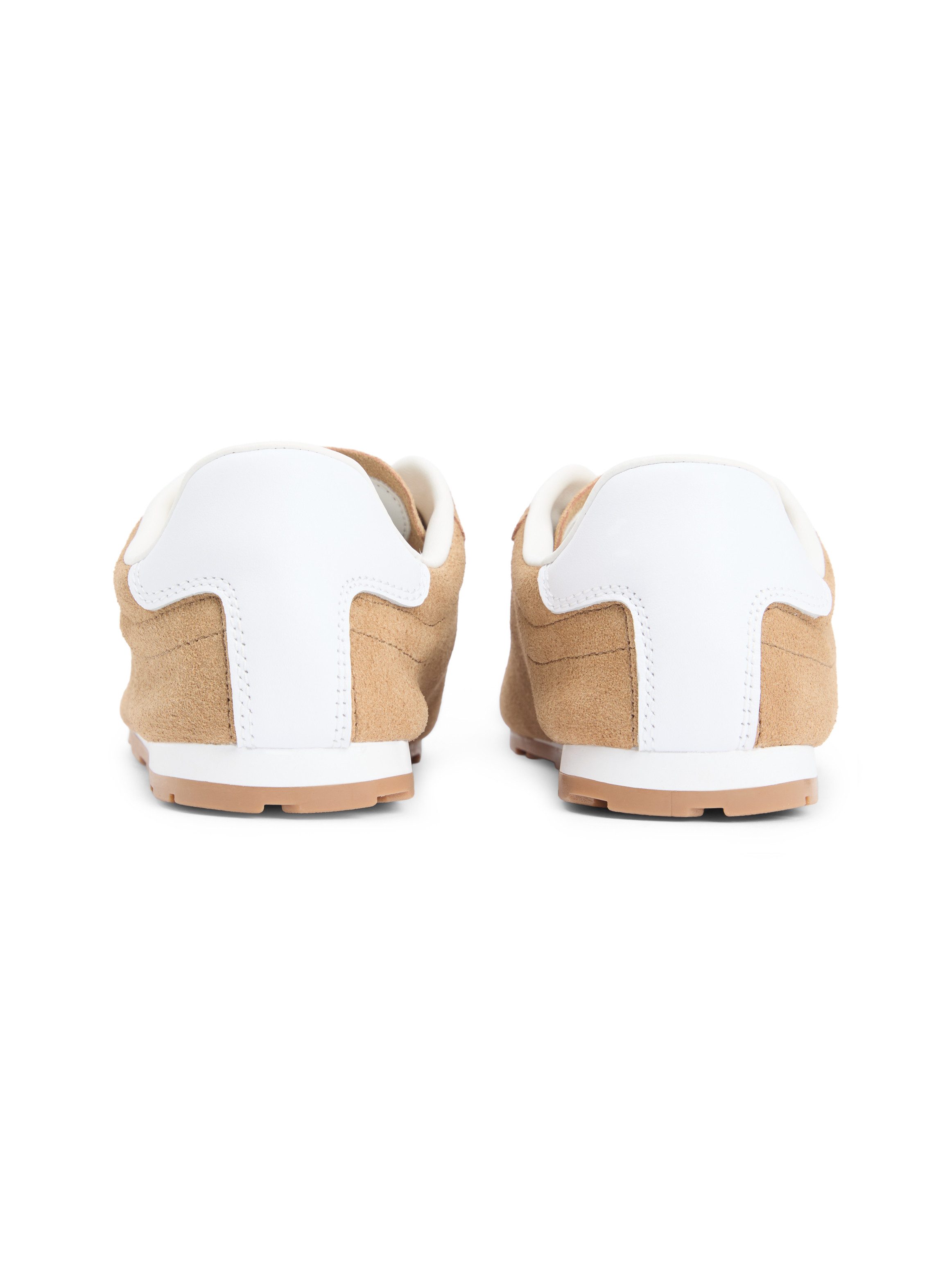 Tommy Hilfiger TH BELLA LOW RUNNER SUEDE Sneaker Halbschuh, Schnürer, Freizeitschuh mit kontrastfarbenem Fersenbesatz