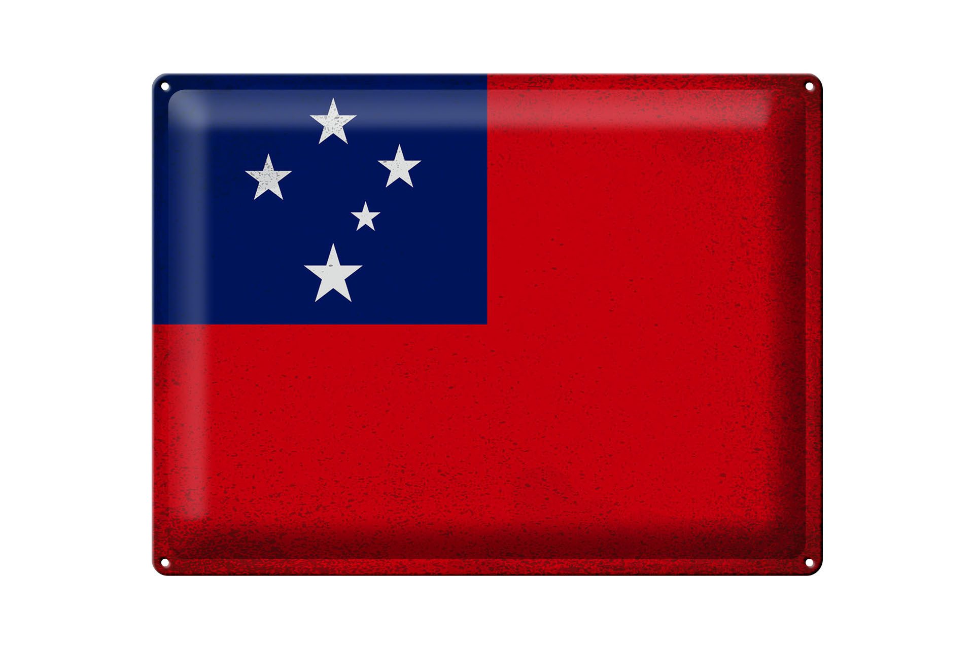 Metallschild Flagge Samoa 40x30cm Flag of Samoa Vintage