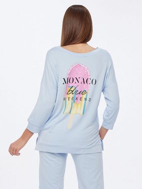 MONACO blue WEEKEND Sweatshirt 3/4-Arm-Shirt figurumspielend mit Ice Cream-Motiv mit Ice Cream Motiv