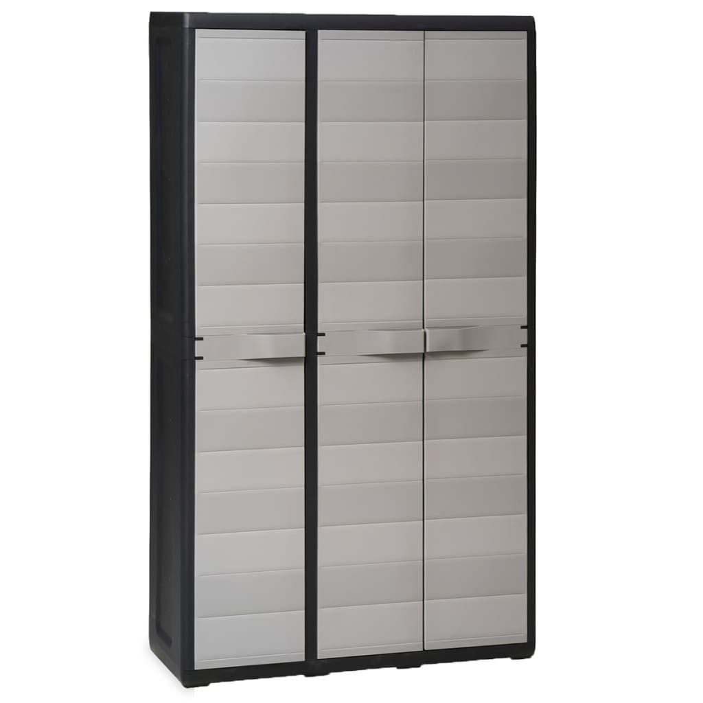 vidaXL Garten-Geräteschrank Hellgrau - 97 x 38 x 171 cm Gartenschrank mit 4 Regalen Schwarz und Gr