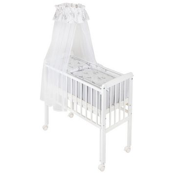 Babybettwäsche Garnitur für Beistellbett 90x40 Komplett (OHNE BETT) Bettdecke, Babyhafen, 6 teilig, mit Reißverschluss, Baumwolle