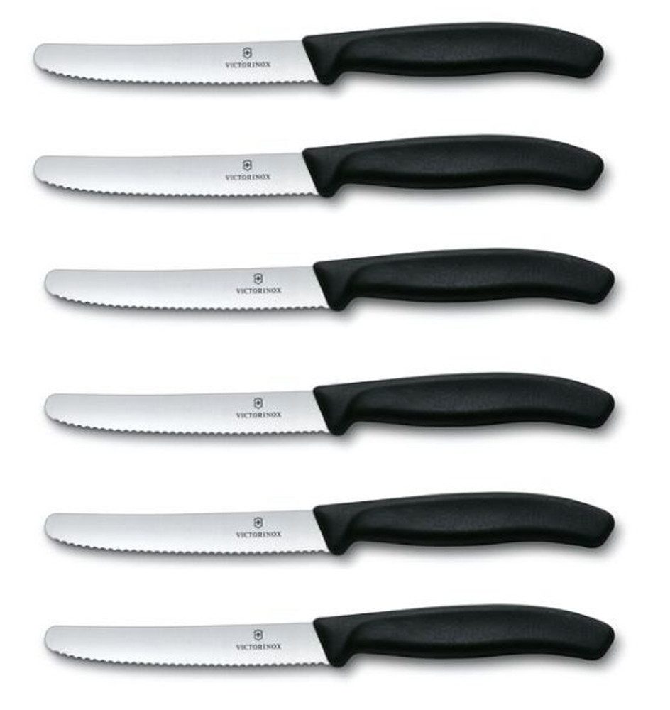 Victorinox Tomatenmesser, Victorinox Swiss Classic Tomaten- und Tafelmesser 6 Stck. schwarz