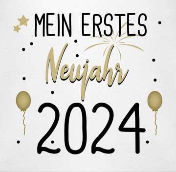 Shirtracer Shirtbody Mein 1. Neujahr schwarz 2025 Silvester Baby