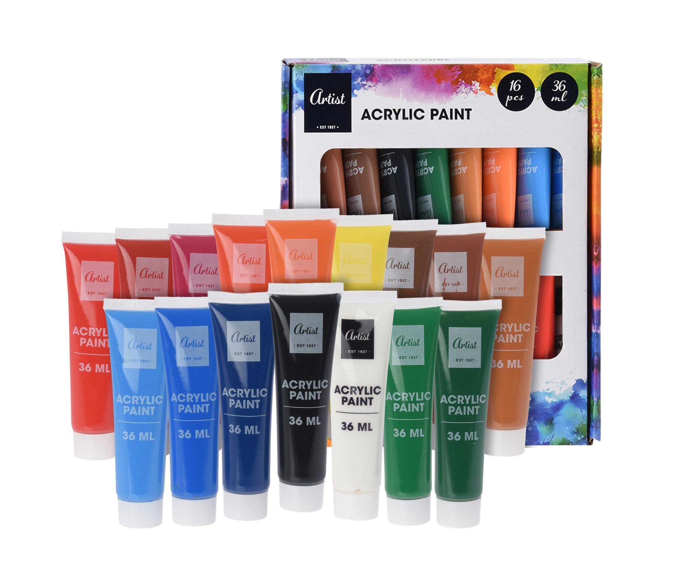 Acrylfarbe Acrylfarben-Set für Anfänger und Profis - 16x36 ml