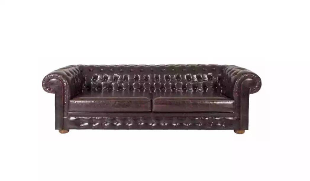 JVmoebel 3-Sitzer Chesterfield Design Luxus Polster Sofa Couch Sitz Garnitur Braun, 1 Teile, Made in Europa