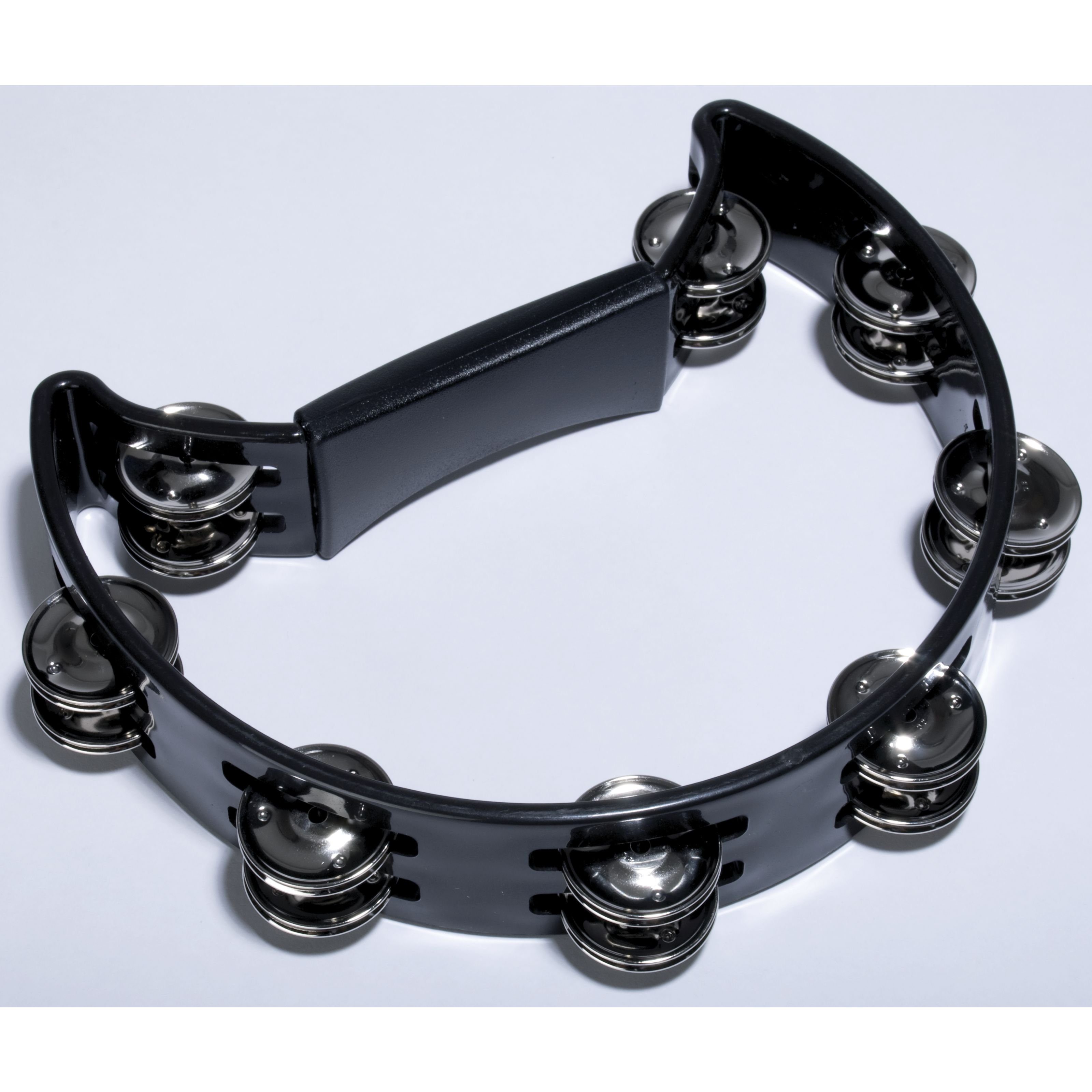 FAME Tambourine,Hand Tambourine Weiß Doppelreihige Stahl-Schellen Halbmond-Form Kunststoff Einzigartiger Sound Ideal für Musikliebhaber 3 Jahre Garantie, Percussion, Tambourines, Hand Tambourine, Doppelreihige Schellen, Halbmond-Form