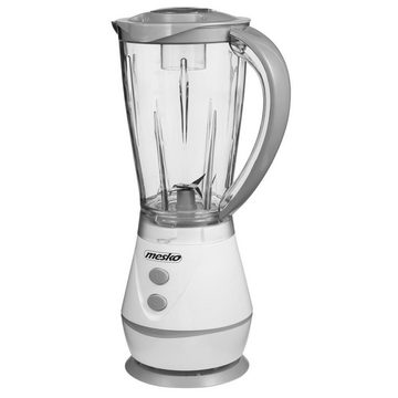 Mesko Standmixer MS 4060g, 250 Watt, 1 Liter, Küchenmixer, Mixer, Zerkleinerer, Blender, Smoothie-Maker, Edelstahl, Klinge, Kunststoff, Behälter, 2 Geschwindigkeiten, weiß/grau