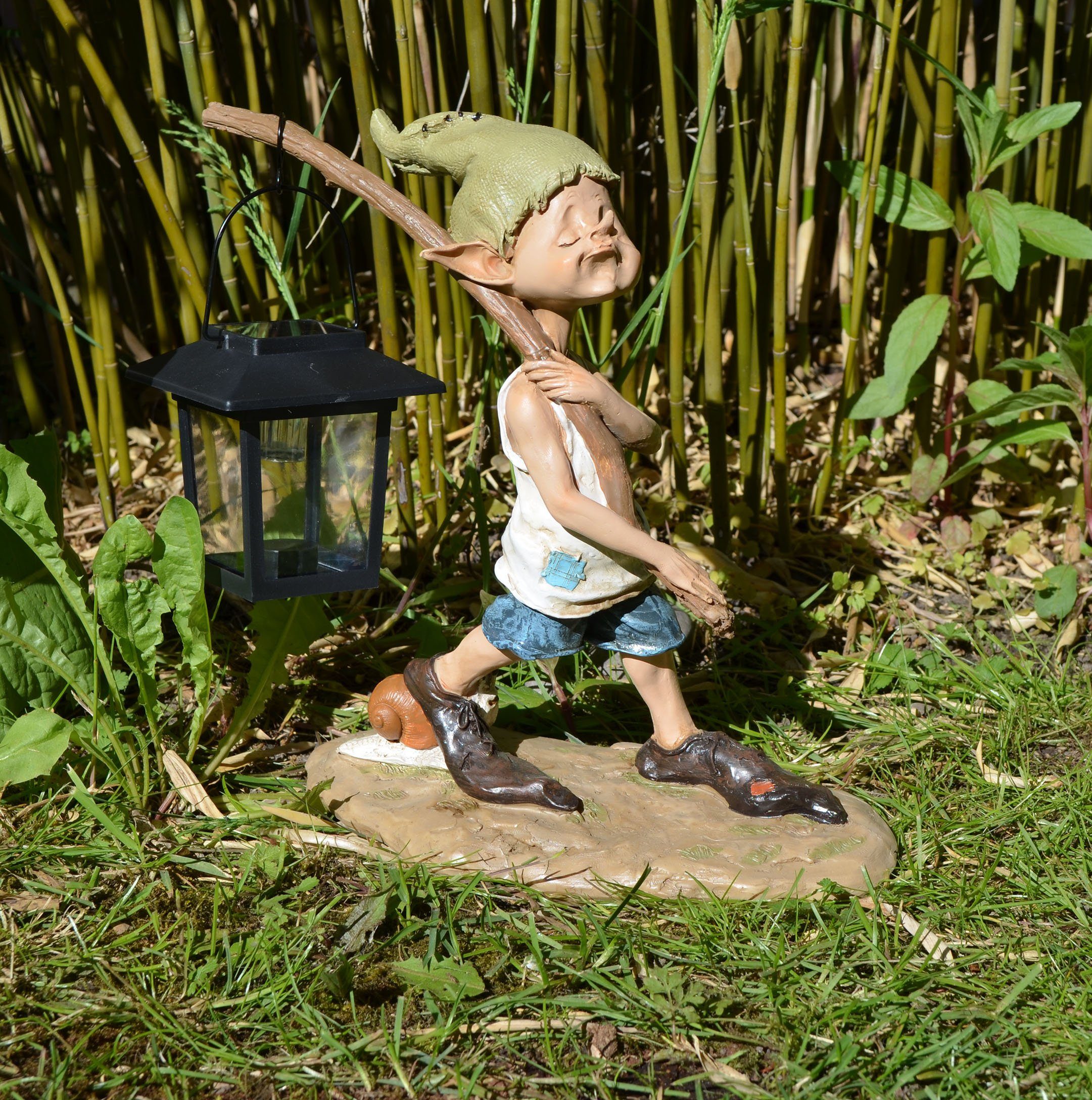 Gartenpixie mit "Ich Vogler Laterne....", Gmbh LxBxH: Magical Gartenfigur direct 28x11x26cm - Garden meiner geh