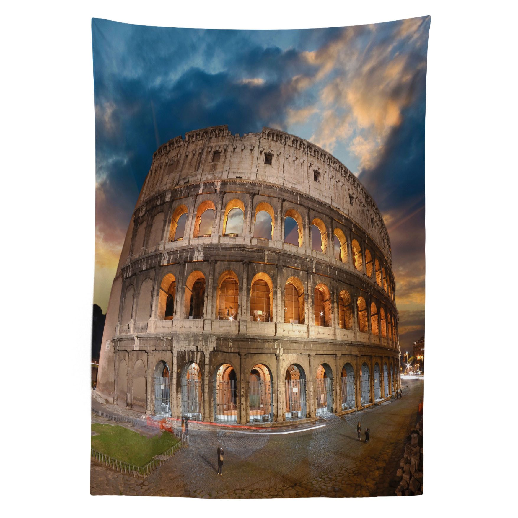 Abakuhaus Tischdecke Farbfest Waschbar Für den Außen Bereich geeignet Klare Farben, Italienisch Colosseum at Sunset