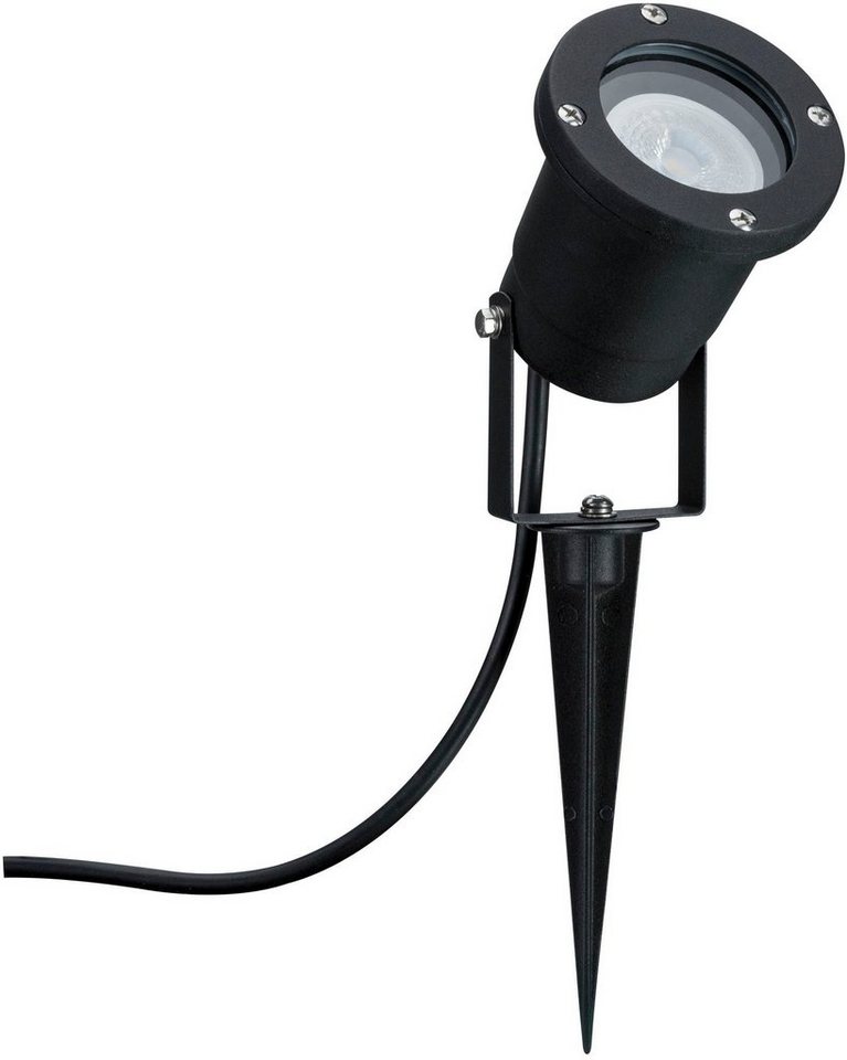 Paulmann LED Gartenstrahler Outdoor 230V Garden Spotlight IP65 GU10 3,5W  230V Schwarz Aluminium, LED fest integriert, Warmweiß, GU10, IP65,  Energieeffiziente LED Leuchtmittel im Lieferumfang enthalten