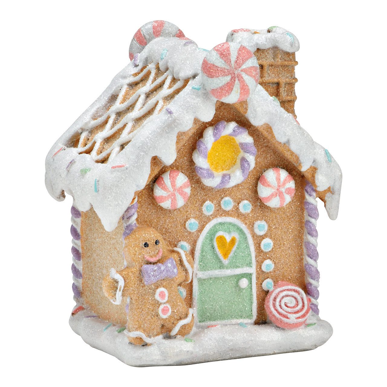 Wurm Weihnachtsfigur 10041634 - Lebkuchenhaus aus Poly, 10 x 14 x 8 cm (1 St)