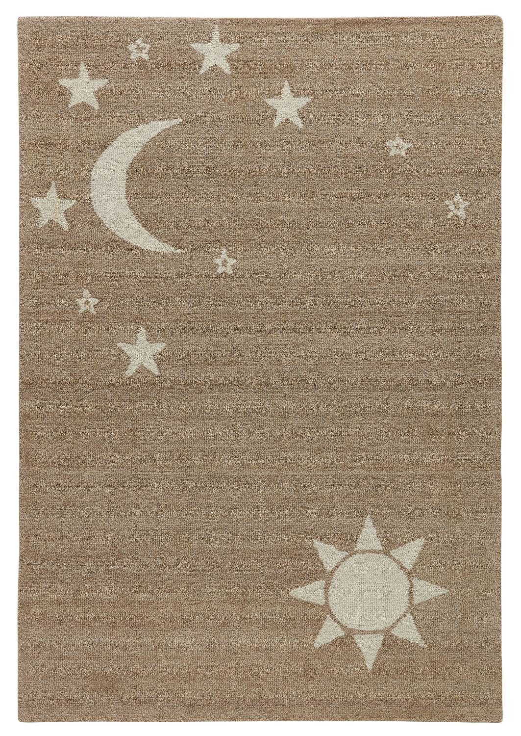 Natur Pur Teppich Natur Kids - Kindeteppich mit Nachthimmeldesign, Rechteckig, handgetuftet