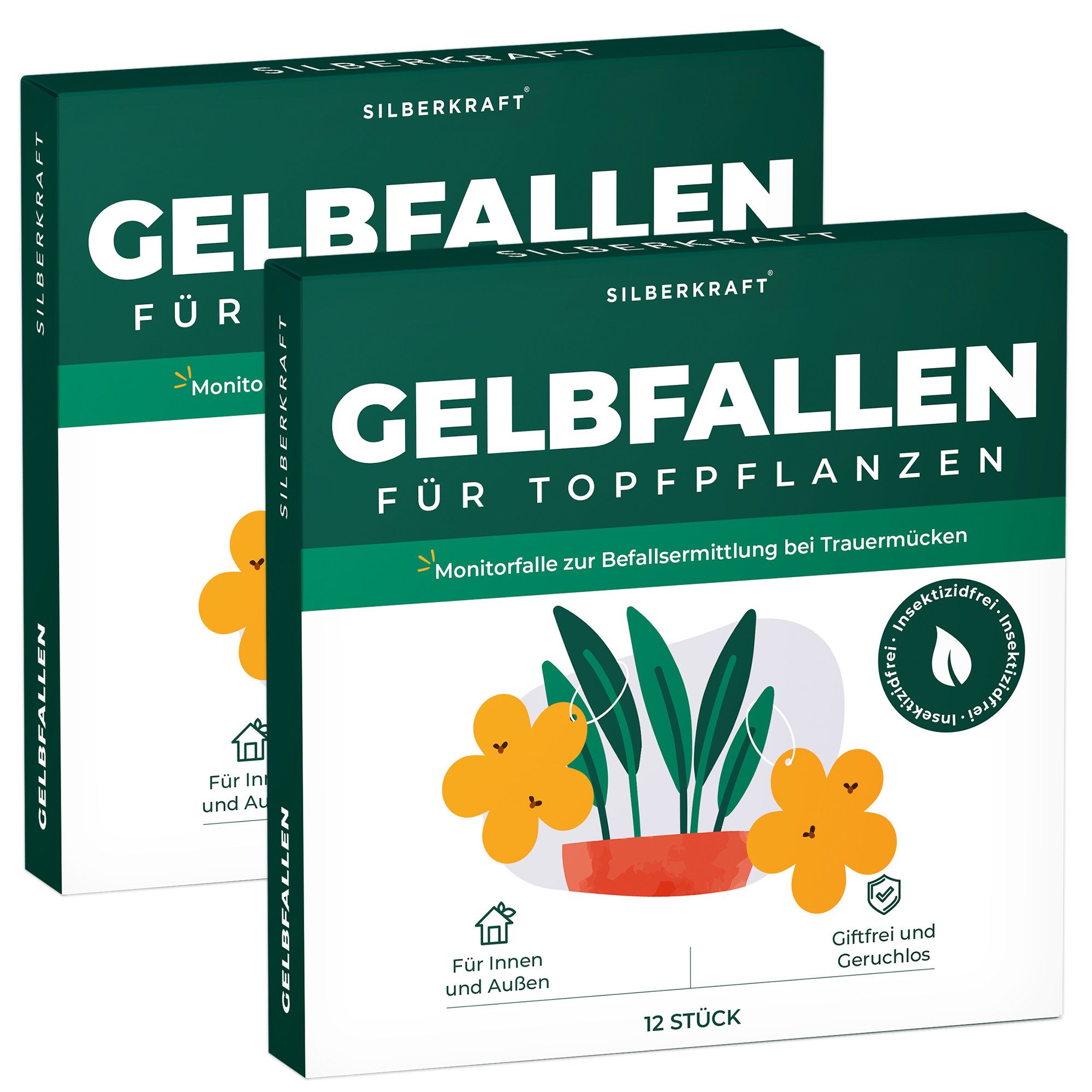 Insektenfalle Gelbfalle 12 Stück – Giftfreie Insektenfalle für Pflanzen & Küche
