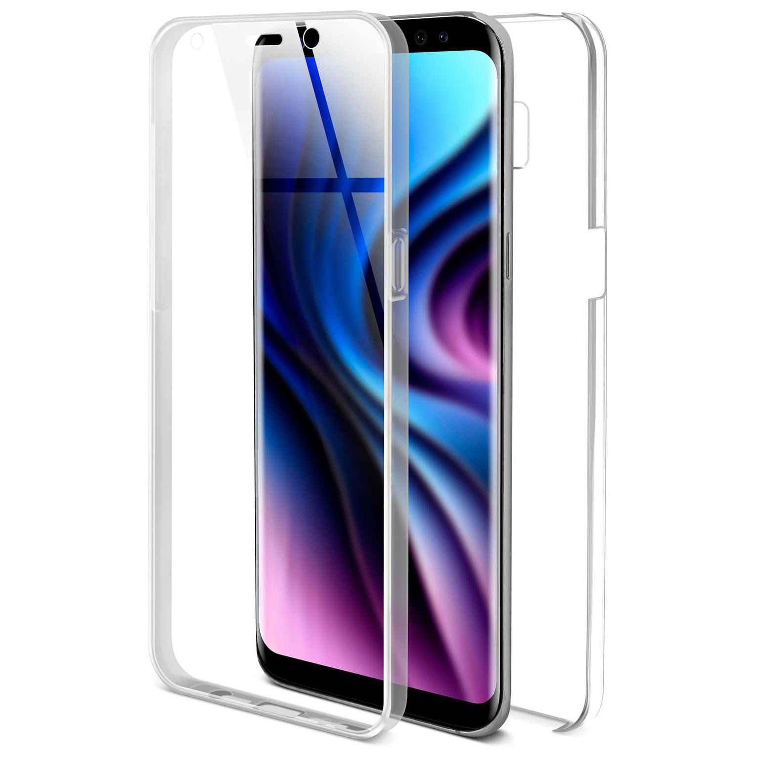 ONEFLOW Handyhülle für Samsung Galaxy S8 Hülle Komplett Schutz Touch Case 5,8 Zoll, 360 Grad Schutzhülle Transparent Rundumschutz Durchsichtig Beidseitig