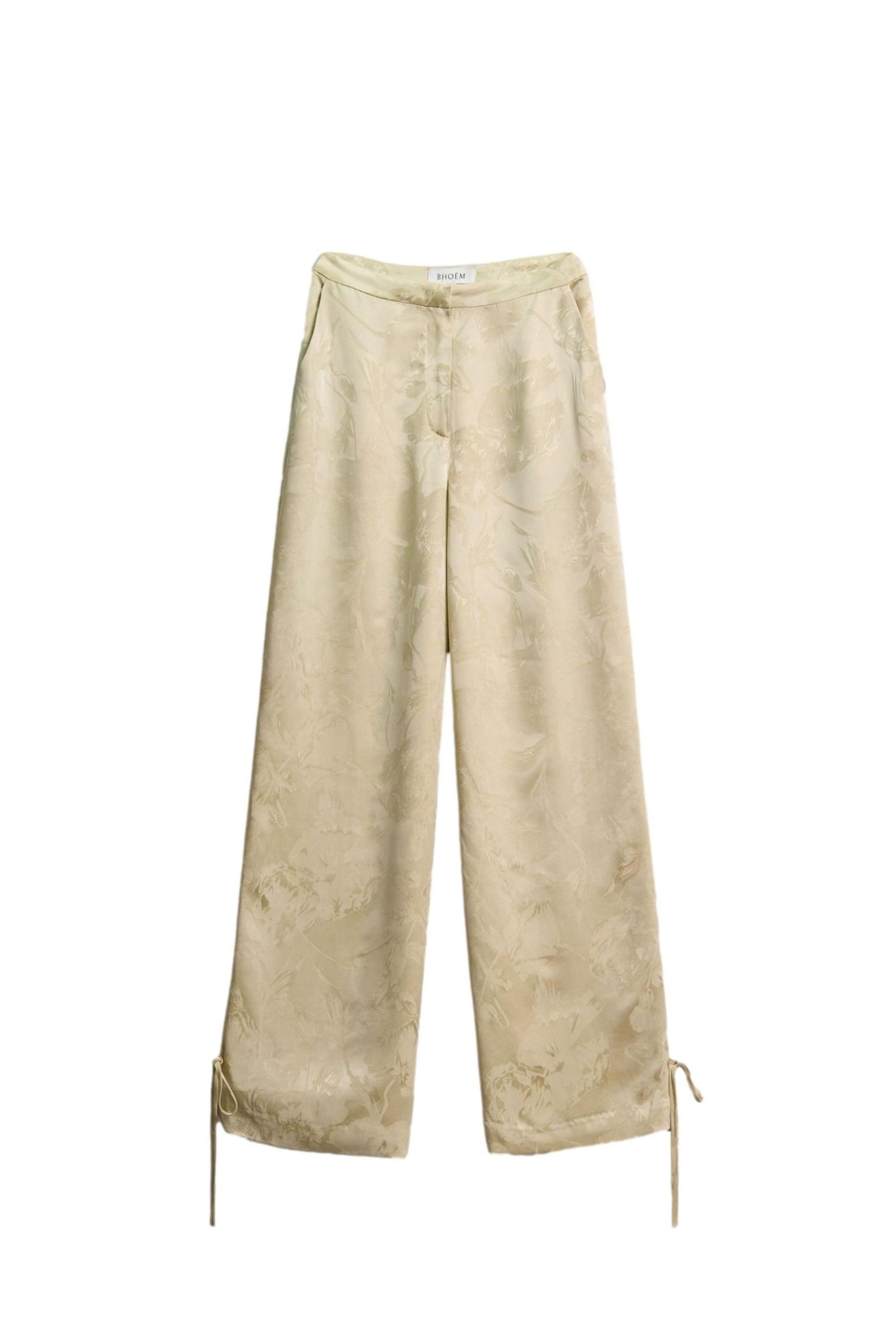 Bhoem Stoffhose BHOEM Satinhose mit Jacquardmuster + Schnürdetail (1-tlg)
