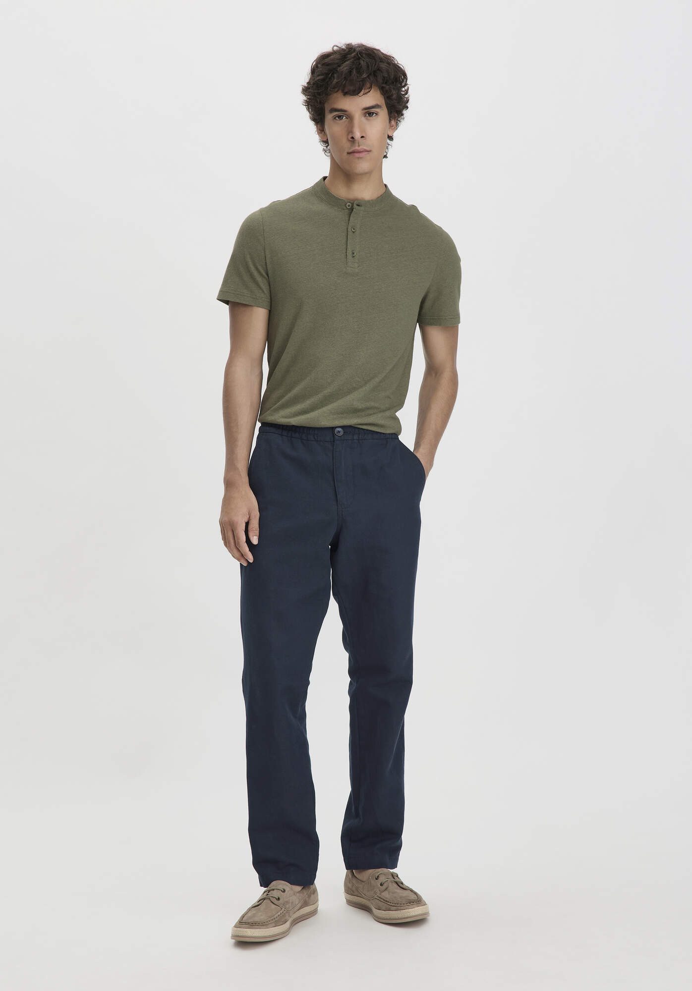 Hessnatur Stoffhose aus Bio-Baumwolle mit Leinen günstig online kaufen