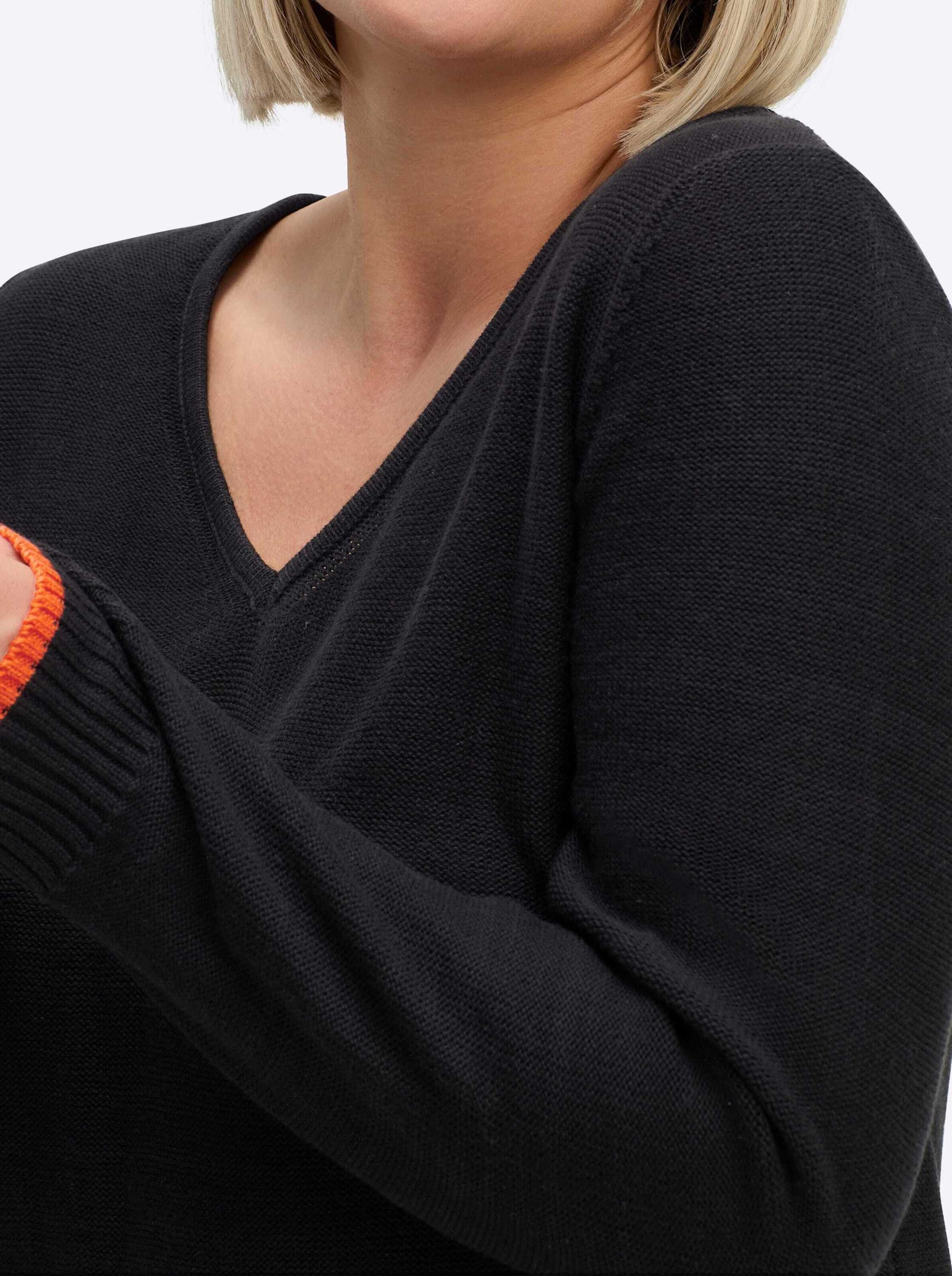 Sheego Strickpullover Pullover Langarm Links-Strick