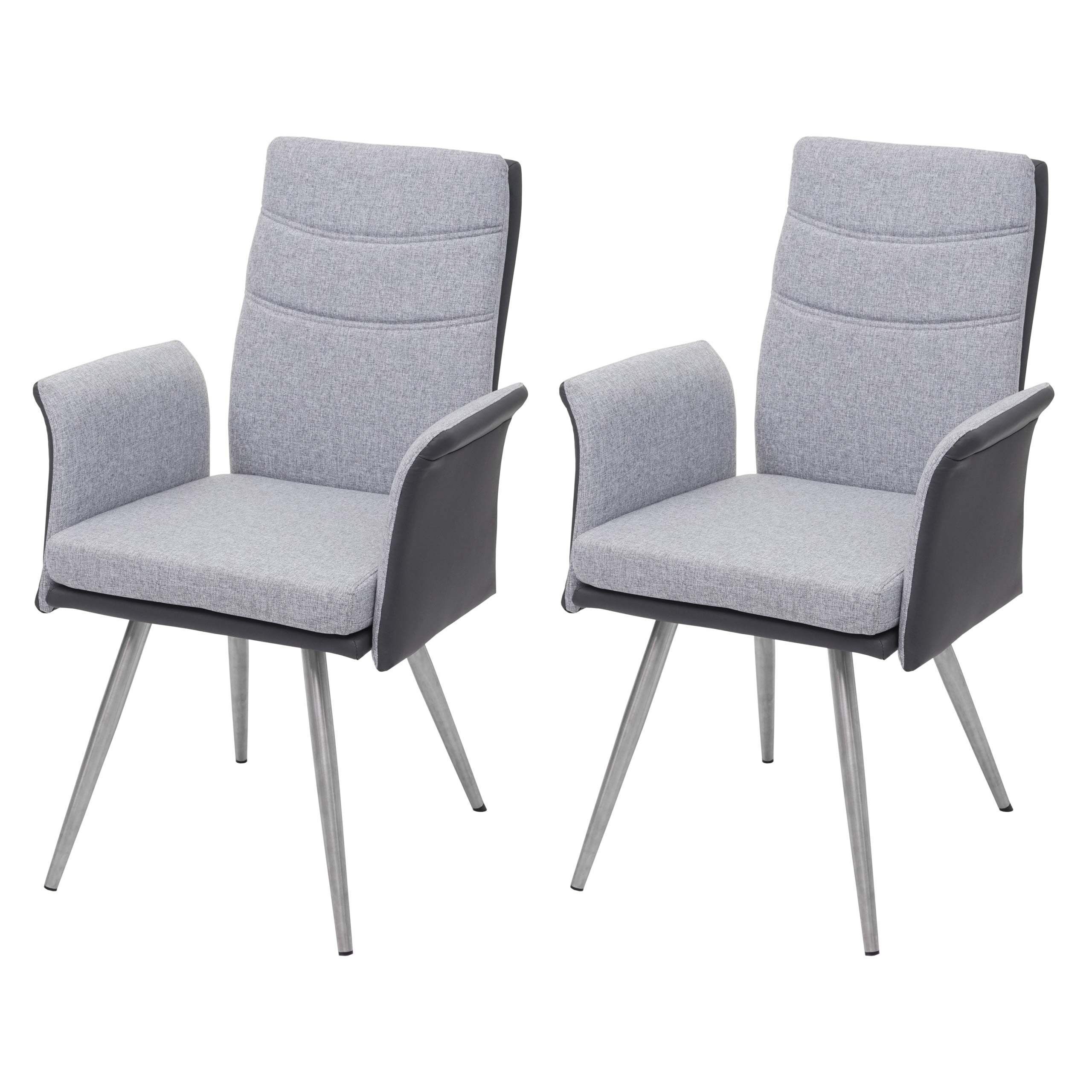 MCW Esszimmerstuhl MCW-G54-8 (Stühle mit Armlehne, 2 St), 2er-Set, Inkl. Bodenschoner, Abgerundete Ecken, Mit Ziernaht | Stühle