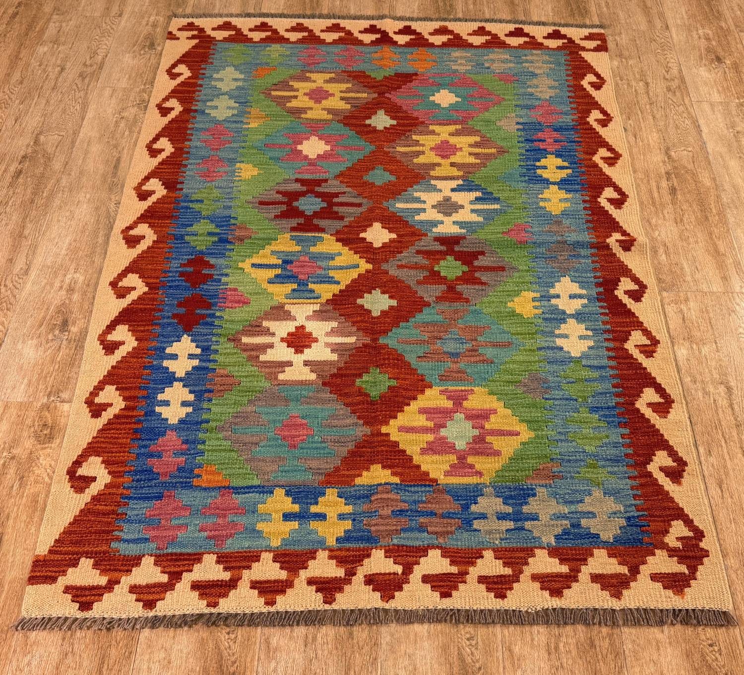 Rug Studios Teppich KELIM ORIGINAL HANDGEARBEITET, Rechteckig, Höhe: 5 mm, Handgefertigt, 118 x 173 cm, Multi