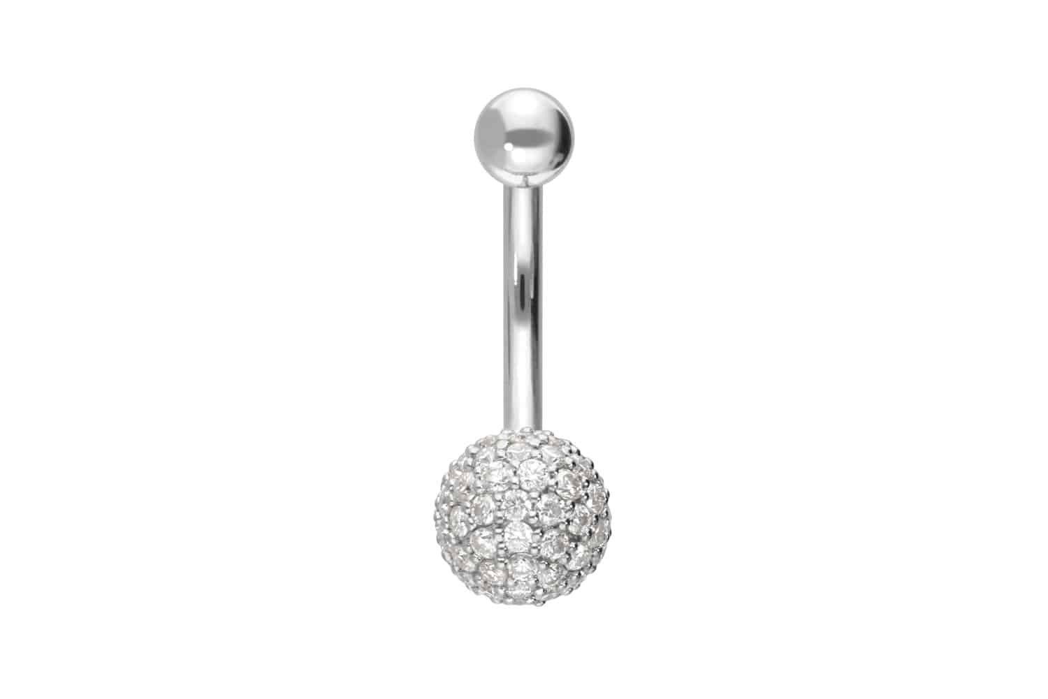 PIERCINGLINE Bauchnabelpiercing 18 Karat Gold Bananabell MULTI-MOISSANIT (Bananabells, 1-tlg)