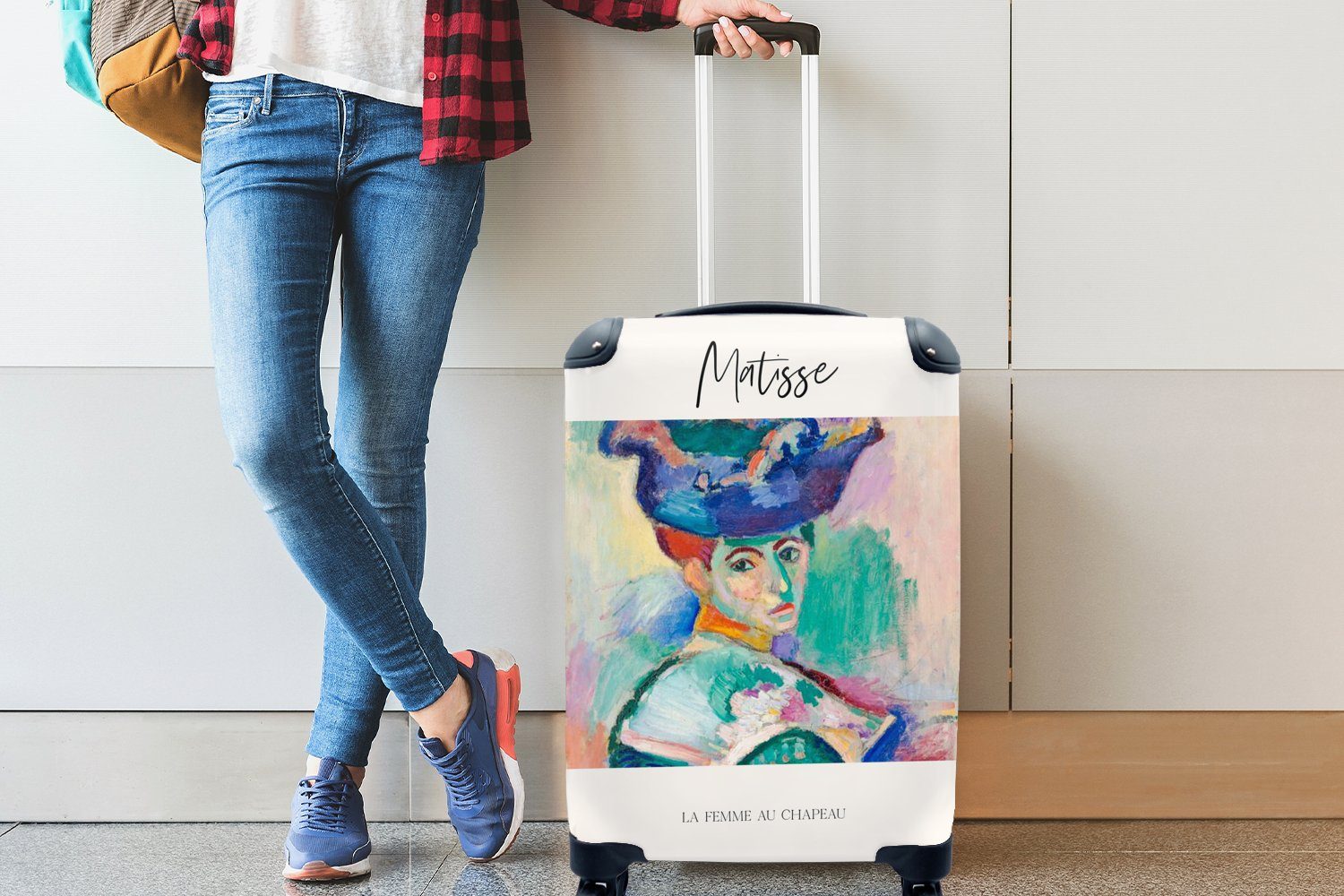 Trolley, Die mit mit Rollen, Ferien, Reisetasche Matisse für Kunst 4 rollen, Handgepäck - - Reisekoffer dem Hut, Frau Handgepäckkoffer MuchoWow