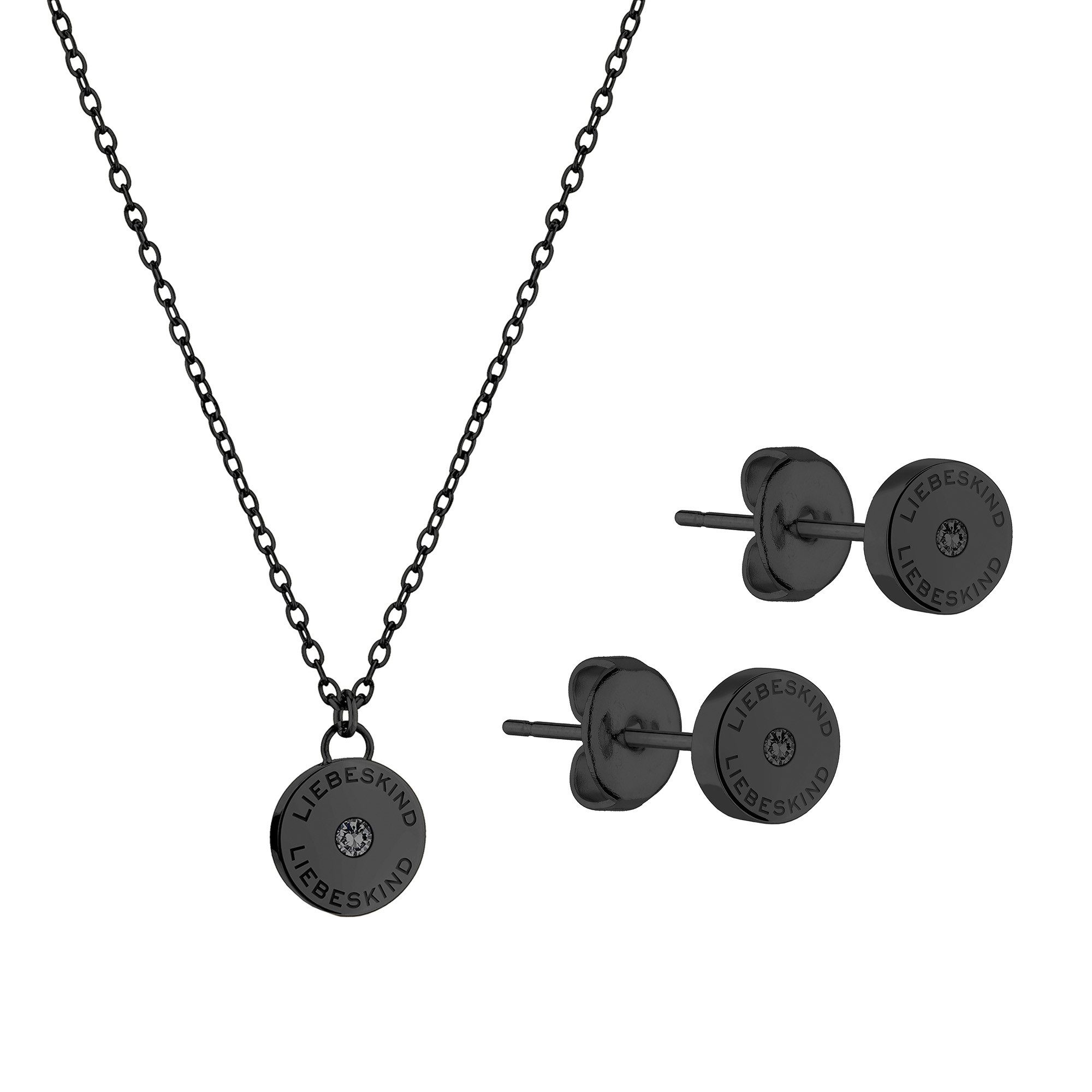 Schmuckset Sparkling Black Edelstahl