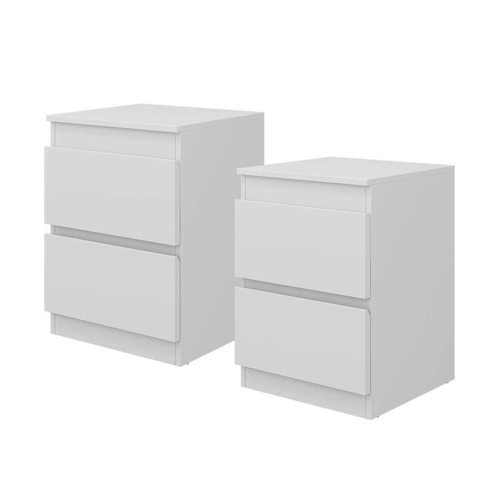 Vicco Nachtschrank Calisto, Weiß/Weiß, 40 x 55 cm 2er Set (2-St) günstig online kaufen