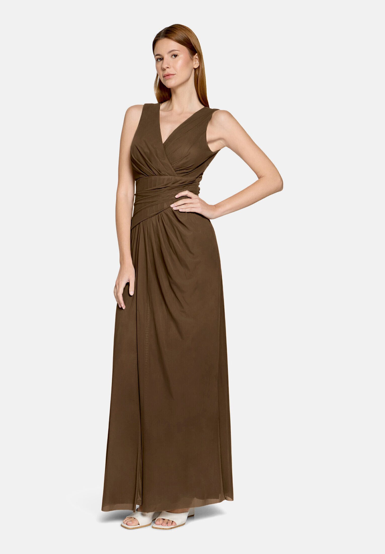 Vera Mont Abendkleid Damen mit V-Ausschnitt Falten
