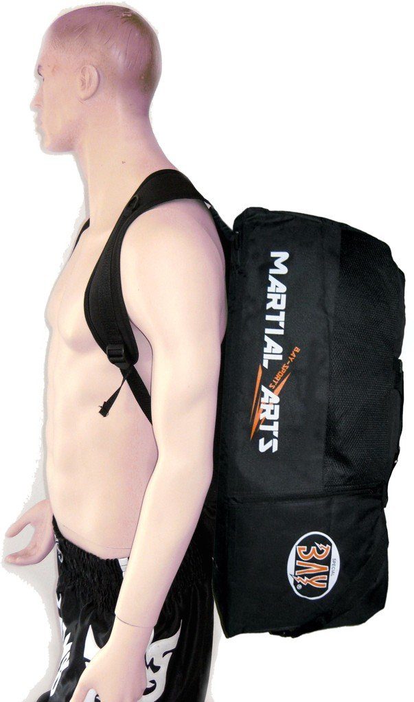 BAY-Sports Sporttasche Martial Arts Fight Trainingstasche Rucksack Kampfsport Kickboxen MMA (2 in 1, Kombi Rucksacktasche), Muay Thai, Fighting Wear, Krav Maga, Taekwondo