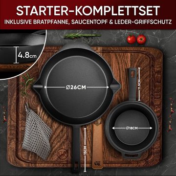 GUSSKÖNIG Grillpfanne GUSSKÖNIG Dutch oven Set (M) 10-tlg: Braten, Grillen & Schmoren