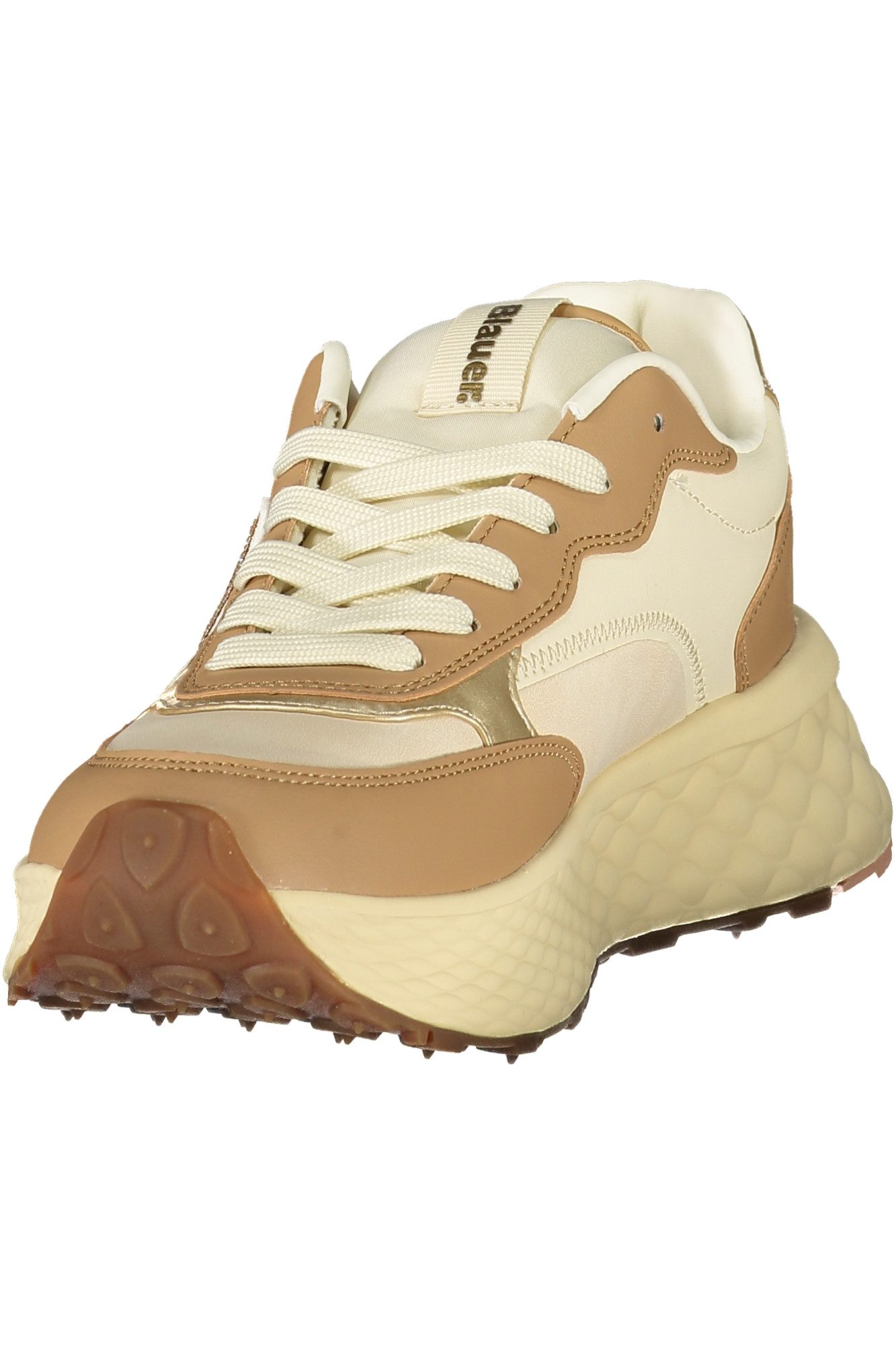 Blauer Sneaker Damen Sportschuh Braun mit Glanzdetails &