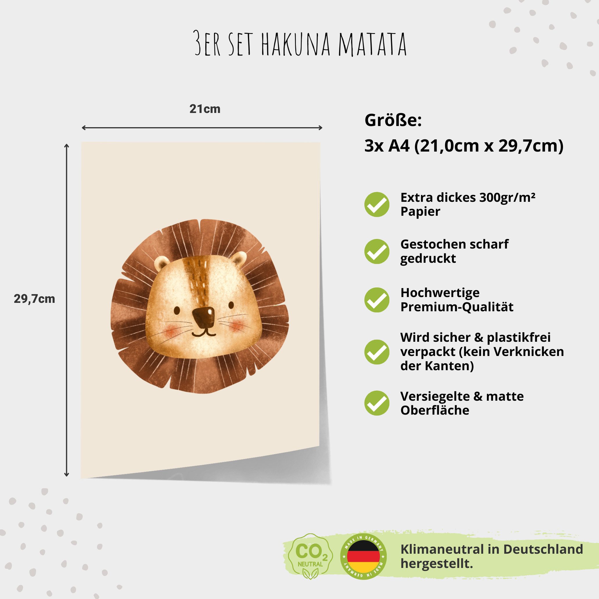 MeinBaby123® Poster Bilder Kinderzimmer, Poster Kinderzimmer Deko, Süße Tiere, Babyzimmer, Tiere Wandbilder, Boho, Sprüche – Bild 5 von 5