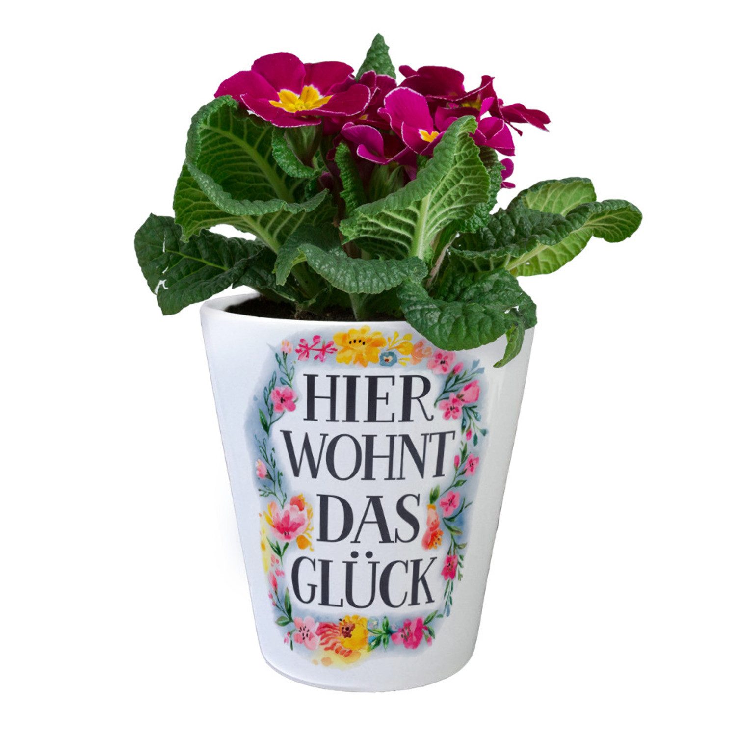 Thumbnail - speecheese Blumentopf Hier wohnt Glück Blumentopf Blumenkranz