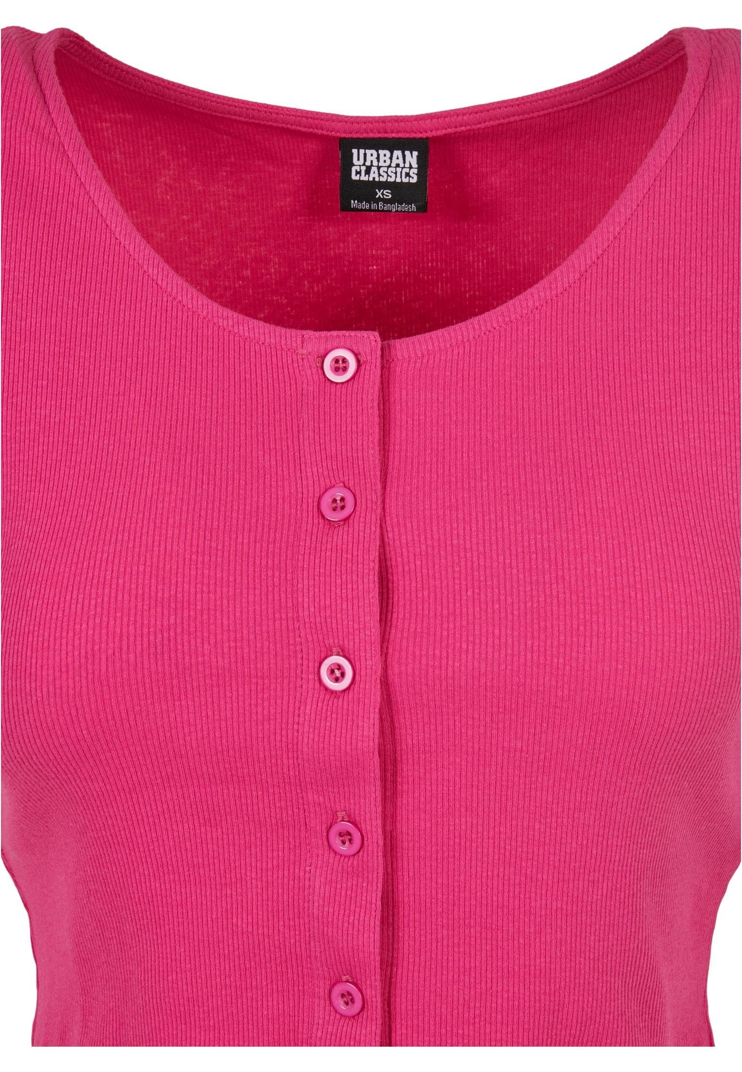 URBAN CLASSICS Rib Shirtjacke brightviolet Tee Ladies Up Cropped Button Damen (1-tlg)