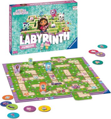 Ravensburger Spiel, Familienspiel Gabby's Dollhouse Junior Labyrinth, Made in Europe, FSC® - schützt Wald - weltweit