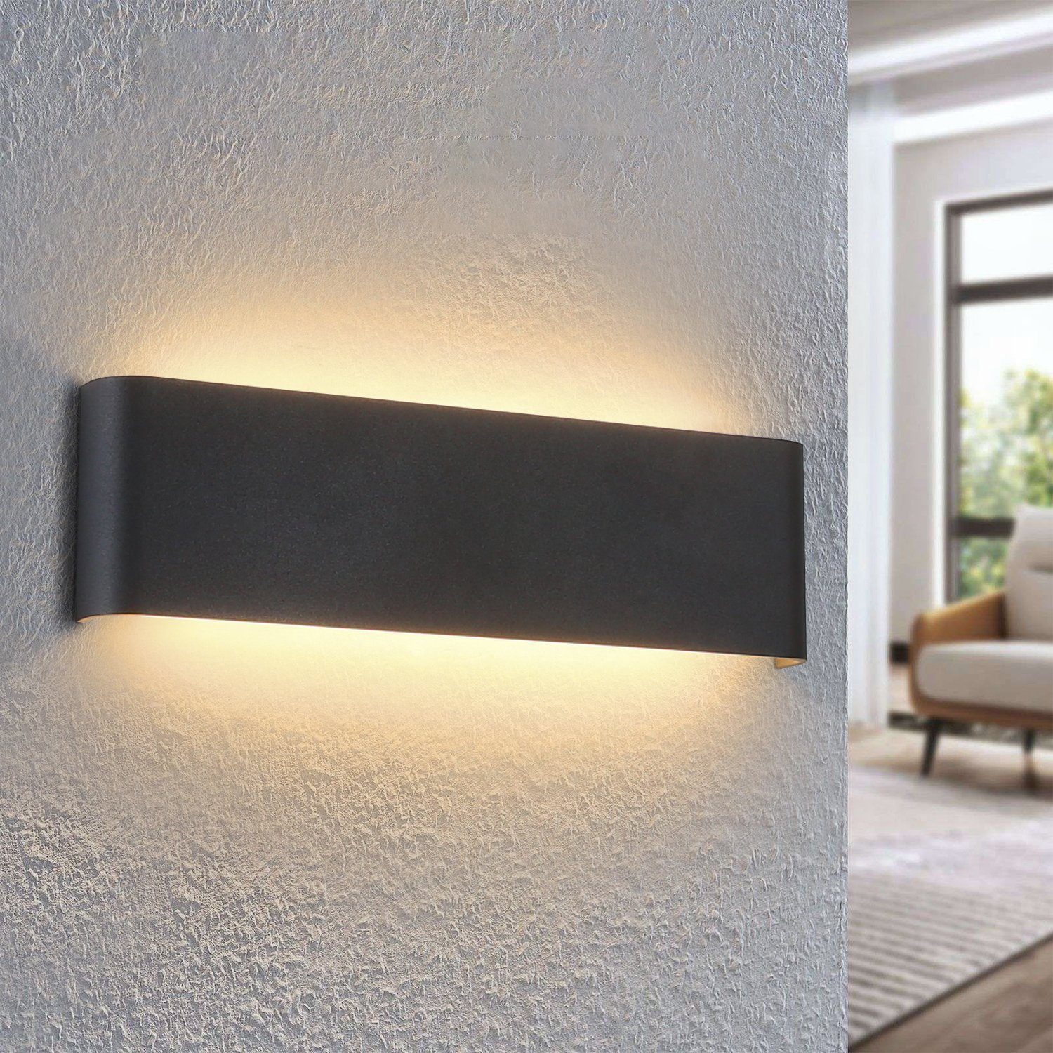 ZMH LED Wandleuchte Modern Nacht- Flurlampe Beleuchtung Metall Wohnzimmer, 1 Stück, LED fest integriert, Warmweiß, 1 Stück