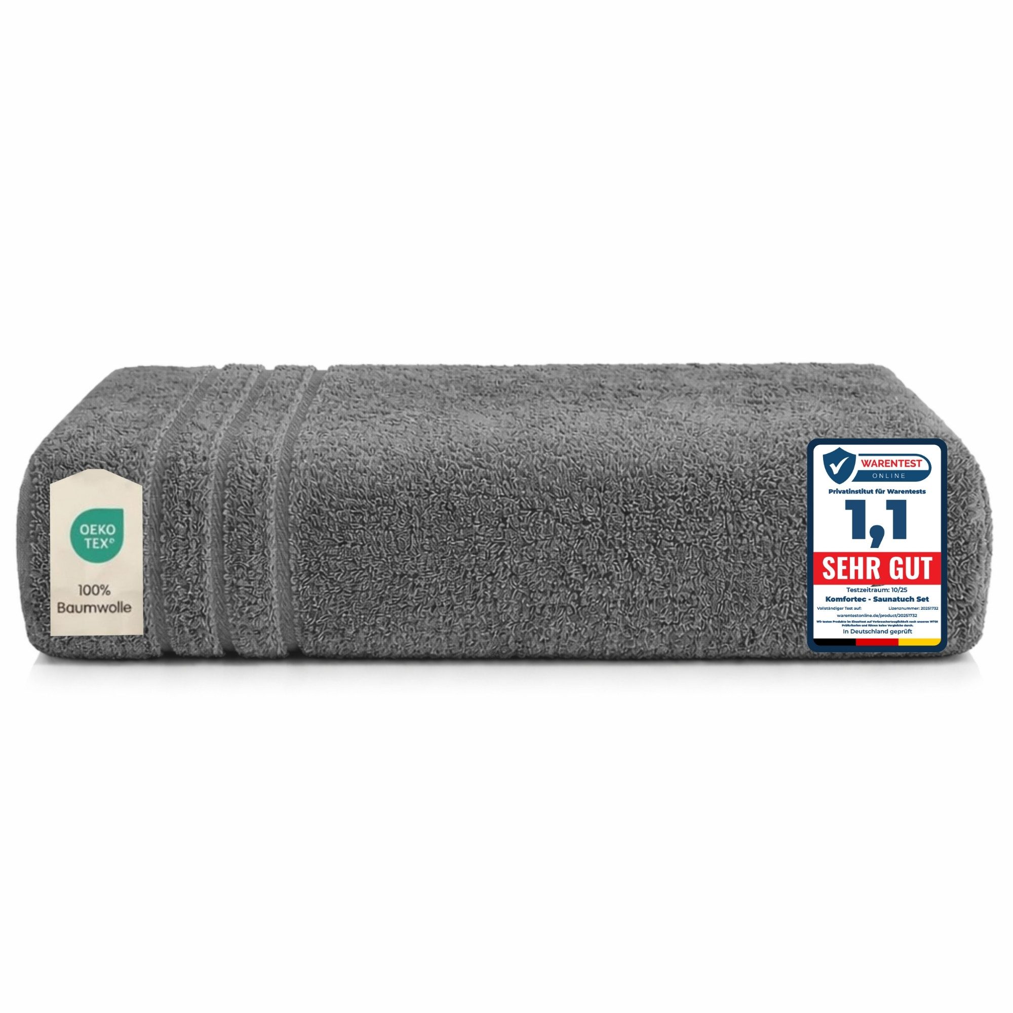 Komfortec Saunatuch 100x200 cm Badetuch aus 100% Baumwolle, Frottee (1-St), günstig online kaufen