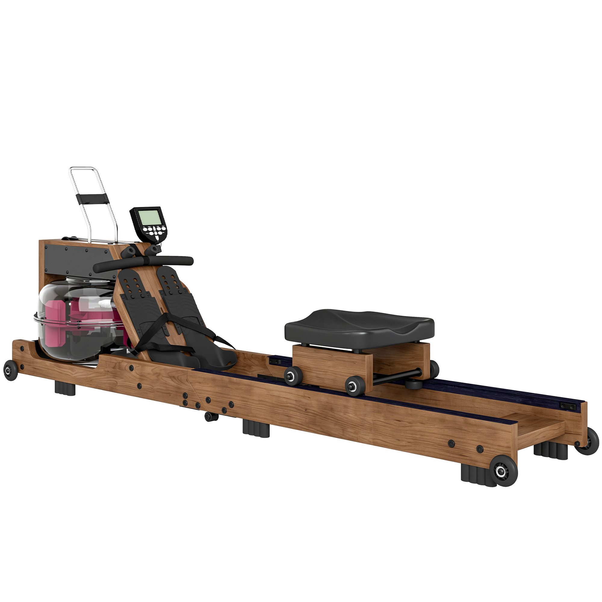 kowdom Rudergerät Wasser Rudergerät klappbar, Bluetooth APP, 158 kg, Gummiholz (Rudergerät, Einzelgerät mit Batterien und Montagematerial), Wasser Rudergerät, Bluetooth APP, 158 kg Belastbarkeit, klappbar