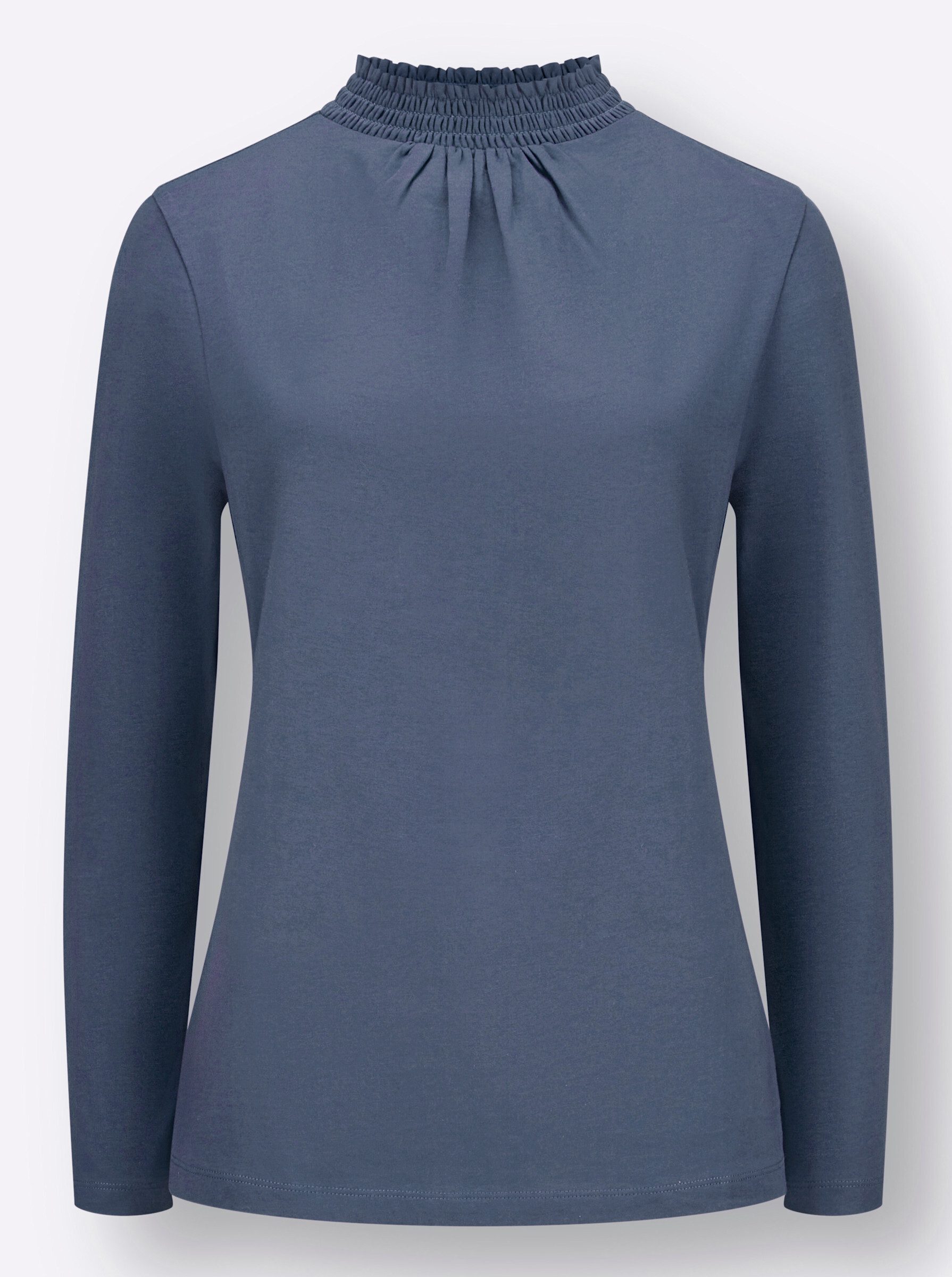T-Shirt Stehkragen-Shirt Langarm