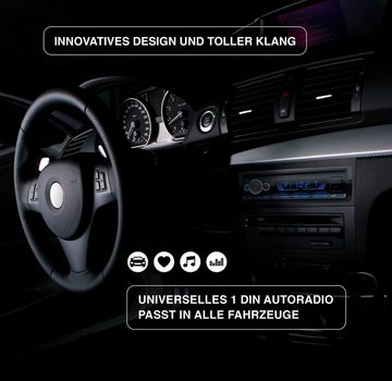 ELGAUS OM-150P 1 Din Autoradio (FM/AM, RDS, Bluetooth, RDS, Fernbedienung, ID3, Appsteuerung, Manual in DE/EN)