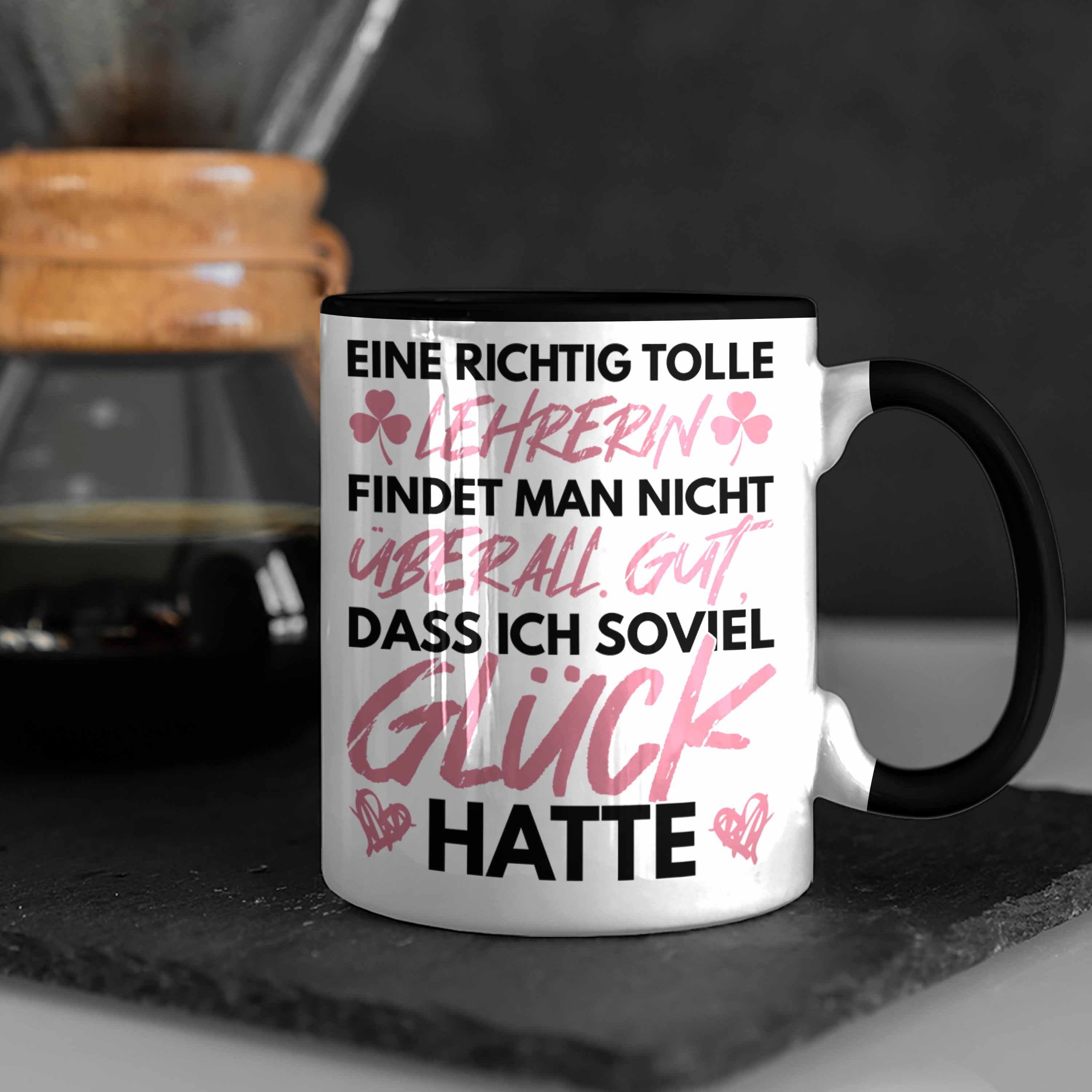 Trendation Lehrerin Abschiedsgeschenk Schwarz Geschenkidee Klassenlehrerin zum Abschied Beste Lehrerin - Trendation Tasse Tasse Geschenk Danke